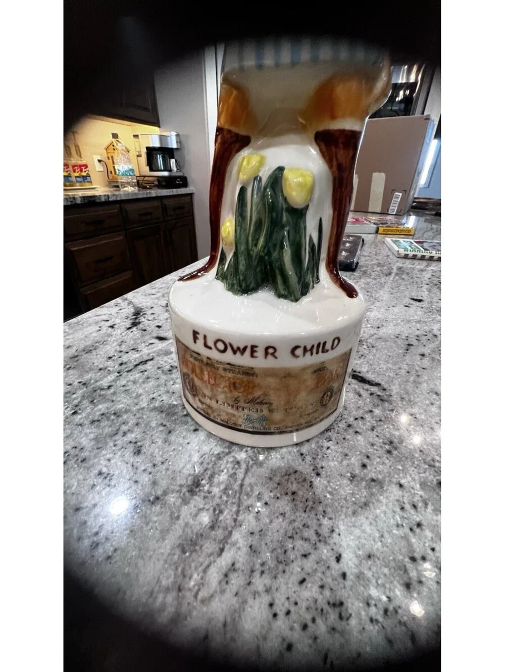 Vintage Maloney Bourbon Decanter Limited Edition Flower Child Bar Man Cave